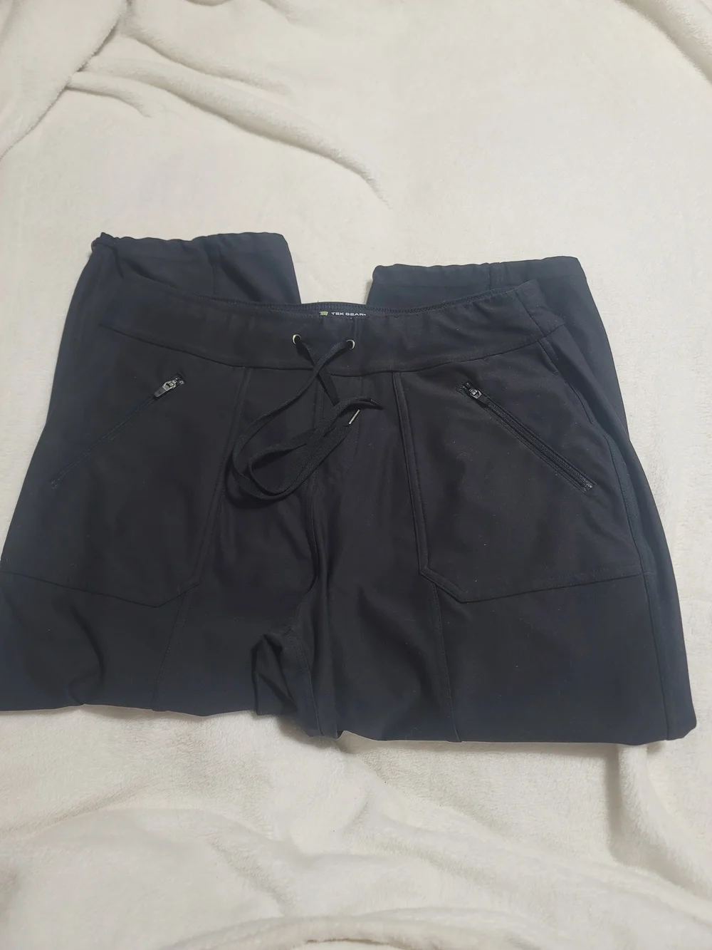 Tek Gear Black Capril Pants Athletic Sz Medium Workout Womens Gym Cropped - Picture 2 of 4